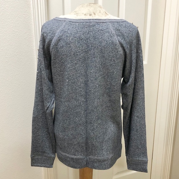 Express French Terry Sweatshirt with Shoulder Spikes and B&W Velvet Tiger - L - Picture 7 of 17